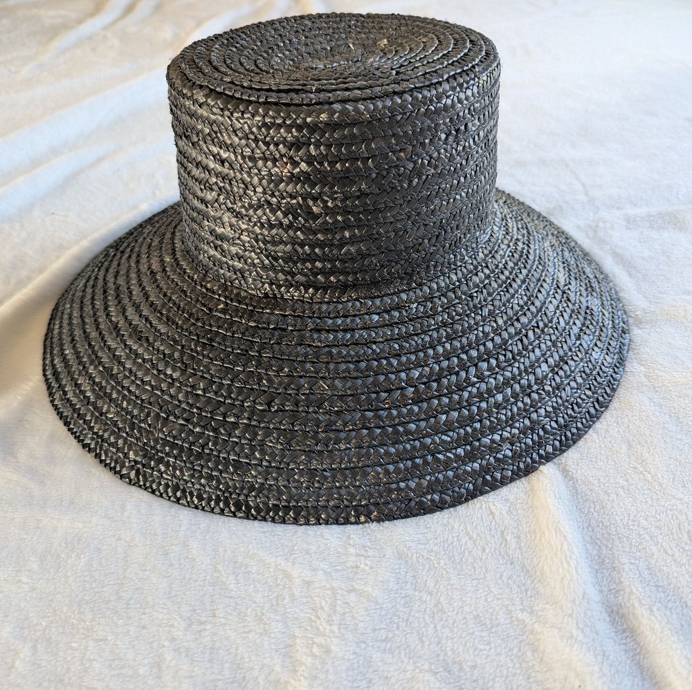 Fabiana Filippi Black Straw Sun Hat M